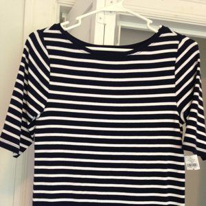 Gap navy and white striped tee; NWT